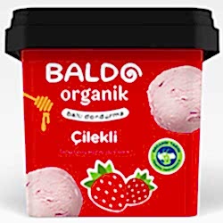 Baldo Organik Çilekli Ballı Dondurma 400g