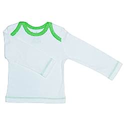 Canboli Organik Bebek Uzun Kollu T-shirt  Ekru Yeşil Biyeli  3-6 Ay 