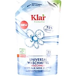 Klar Organik Sabun Cevizi özlü Sıvı Çamaşır Deterjanı  Kokusuz  1 5L Eko-ambalaj