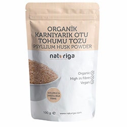 Naturiga Organik Psyllium Husk Karnıyarık Otu Tohumu Tozu 100g