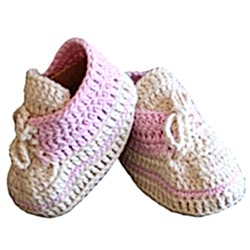 Organic Bonny Baby Organik El Yapımı Bağcıklı Patik  6-12 Ay  Pembe 