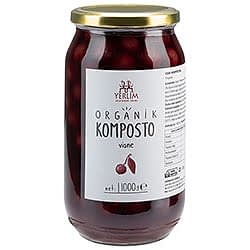 Yerlim Organik Vişne Kompostosu 1000ml  Cam Kavanoz 