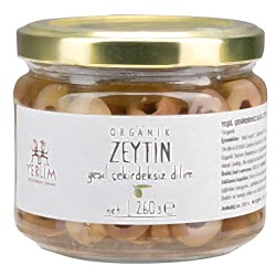 Yerlim Organik Çekirdeksiz Dilim Yeşil Zeytin 260g